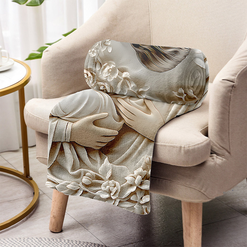 Personalized The Holy Family Soft Throw Blanket with Custom Name Graphic 3D Print Blanket Religious Christian Gift