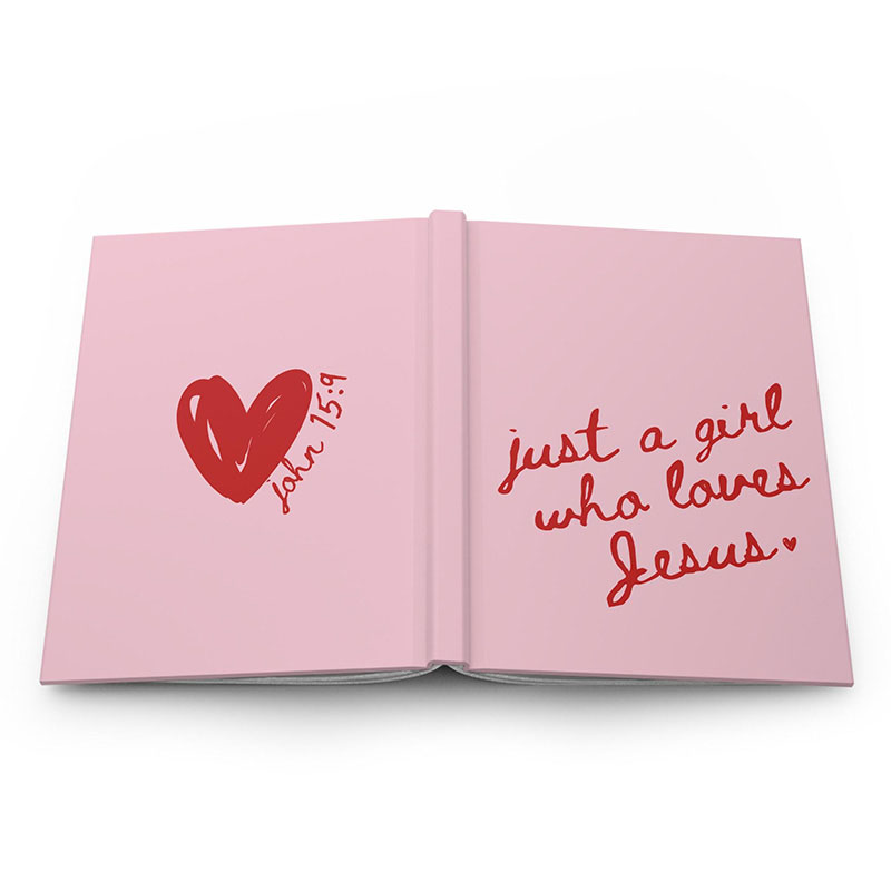 Personalized Just a Girl Who Loves Jesus A5 Prayer Journal with Custom Name or Verse Christian Bible Study Notebook Gift for Girl Who Loves Jesus