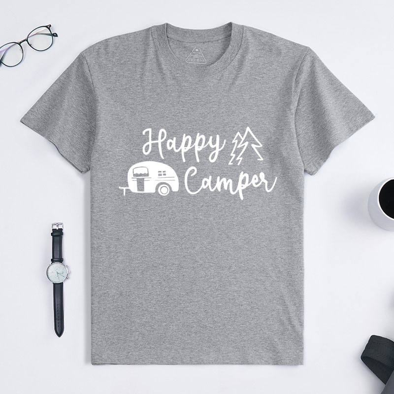 Personalized Hiking Camping Shirts Funny Happy Camper Shirts Gift for Outdoor Camping Adventure