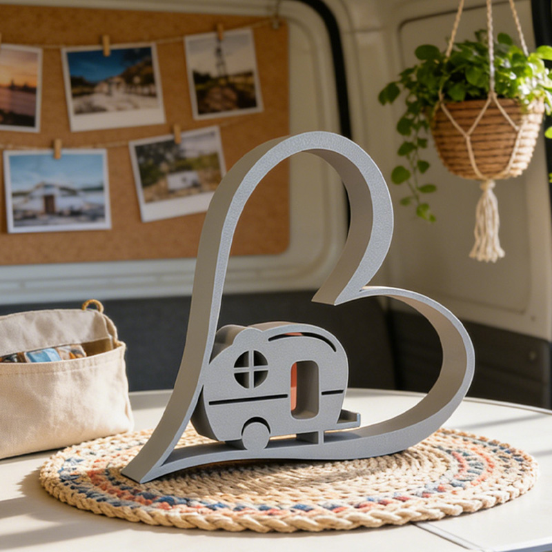 Personalized 3D Printed Camper Heart Camping Decor Sign Gifts for Campers Rv Gift Ideas