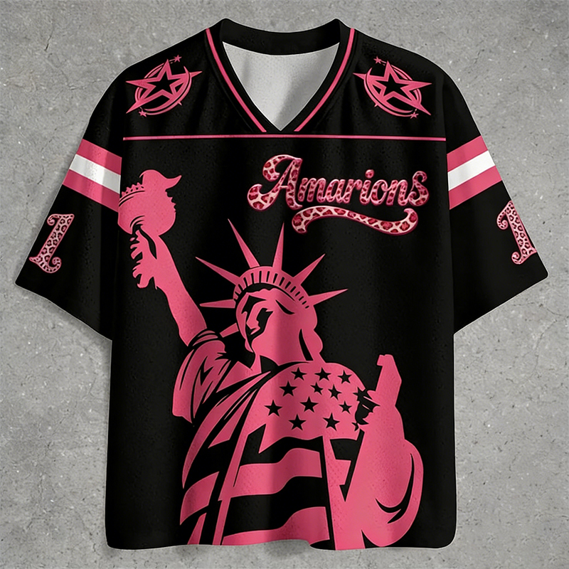 Personalized Sport-Themed Statue of Liberty Jersey with Custom Leopard Print Number for Sport Fans