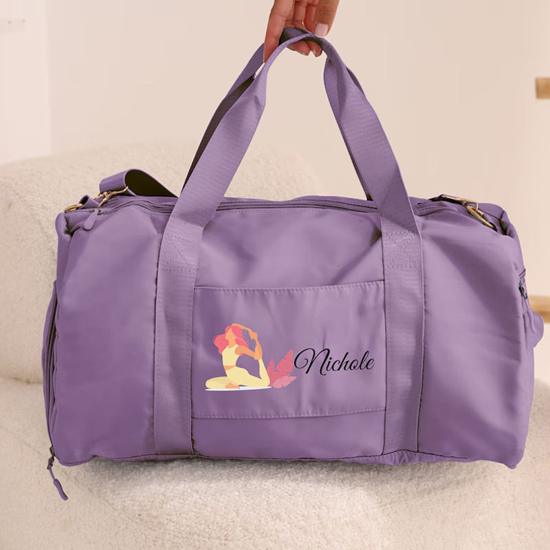 Personalized Yoga Duffle Bag Custom Meditation Bag Gym Bag Gift for Athlete Mothers Gift for Yoga Lovers