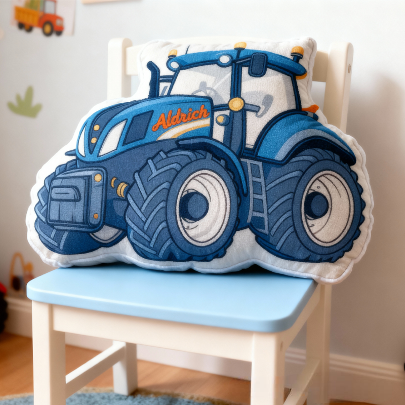 Personalized Tractors with Name Graphic 3D Print Pillow Christmas Gift for Kids or Baby Birthday Gift