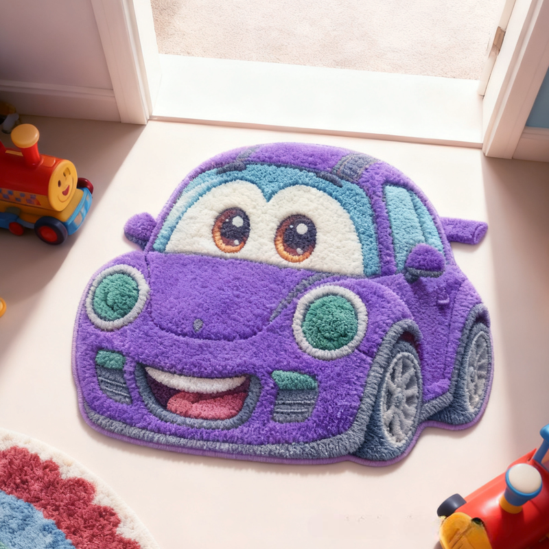 Personalized Cartoon Car Soft Rug Christmas Gift for Kids Rug Birthday Gifts for Kids