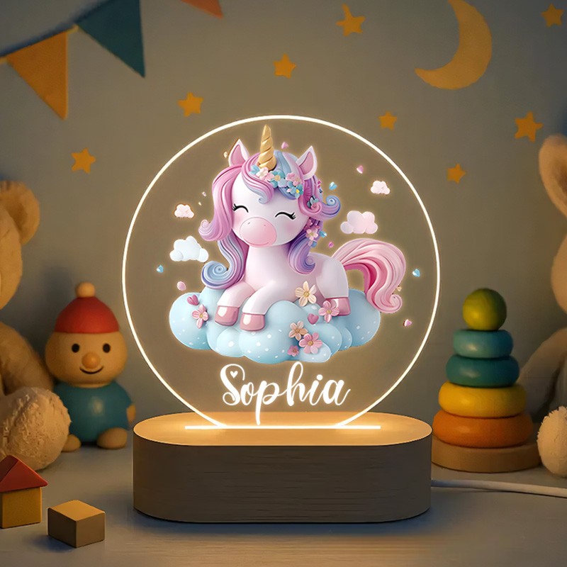 Personalized Cloud Shape Custom Name Soft Glow Decorative Gift Magical Princess Style Cozy Nursery Room Dream Fantasy Night Light