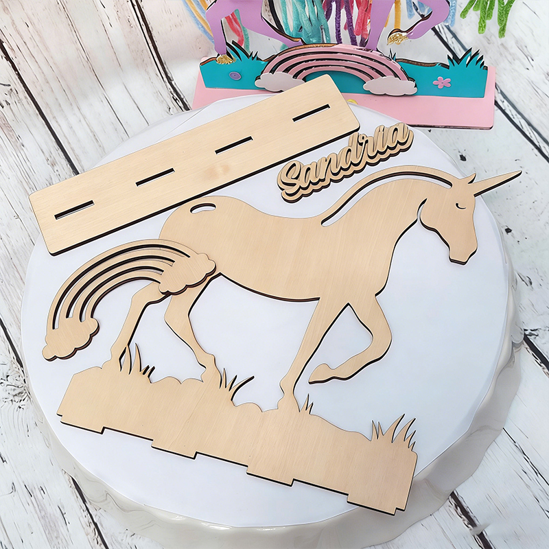 Personalized DIY Unicorn Craft Kit for Kids Custom Name Plaque Paints and Yarn for Creative Fun DIY Wood Macrame Paint Set