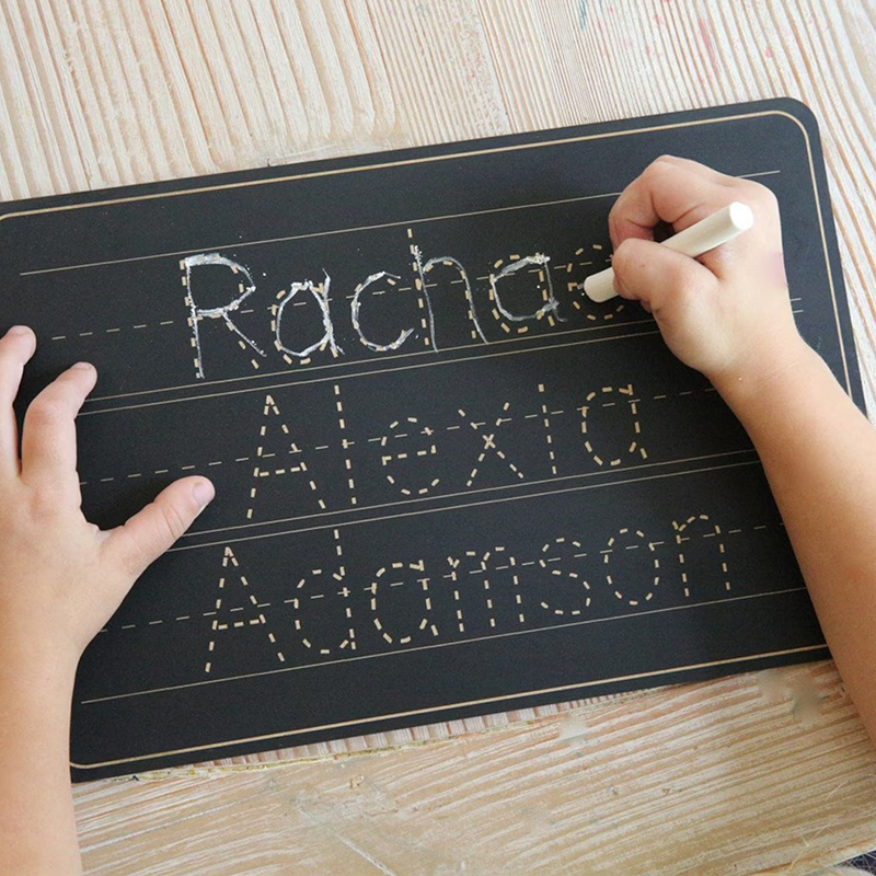 Personalized Name Tracing Chalkboard for Kids Custom 3 Line Design Reusable Learning Tool for Handwriting Practice