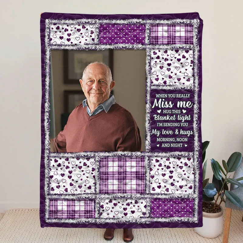 Personalized Memorial Photo Blanket Christmas Sympathy Gifts For Loss of Loved One The Light of Your Love Guides Me