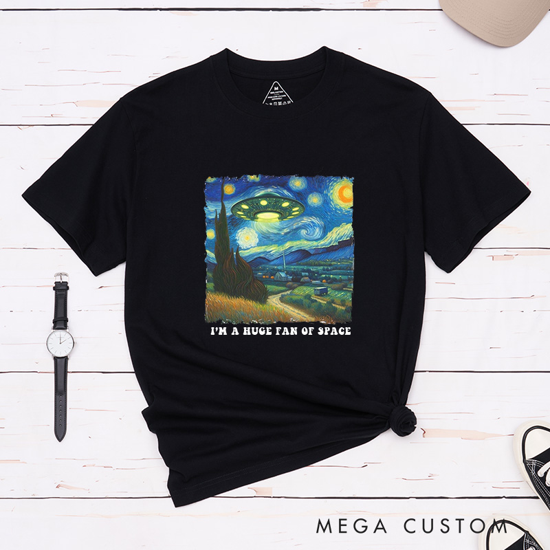 Personalized Personalized Starry Night Astronaut Shirt Cosmic Space Art Tee V Gogh Inspired Galaxy Sweatshirt Aesthetic Space Lover T-Shirt for Geek Lover