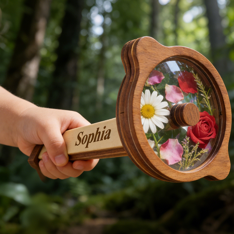 Personalized DIY Wooden Kaleidoscope for Kids Custom Name Creative Exploration  and Imaginative Fun