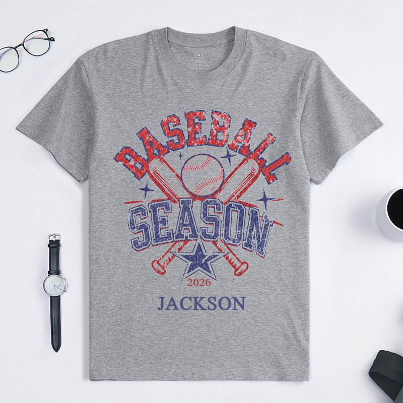 Personalized Baseball Season T-Shirt Baseball Shirt Custom Name Gift for Baseball Lovers