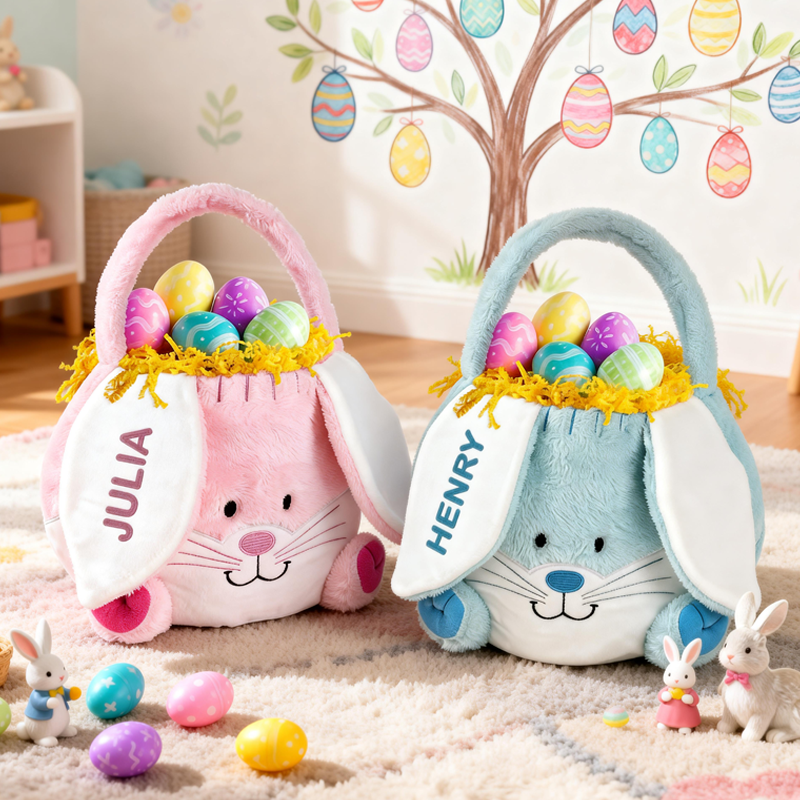 Personalized Easter Bunny Basket Personalized Easter Basket Blue Easter Bunny Easter Basket for Kids Baby Gift for Easter