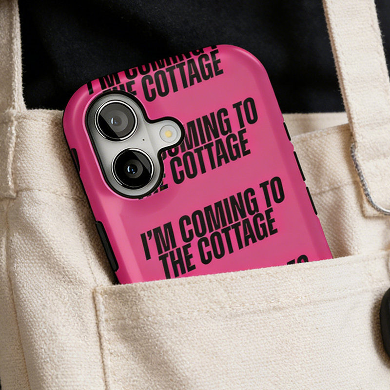 Personalized Hot Pink "I'm Coming To The Cottage" Phone Case for Hockey Fans Romance Gift