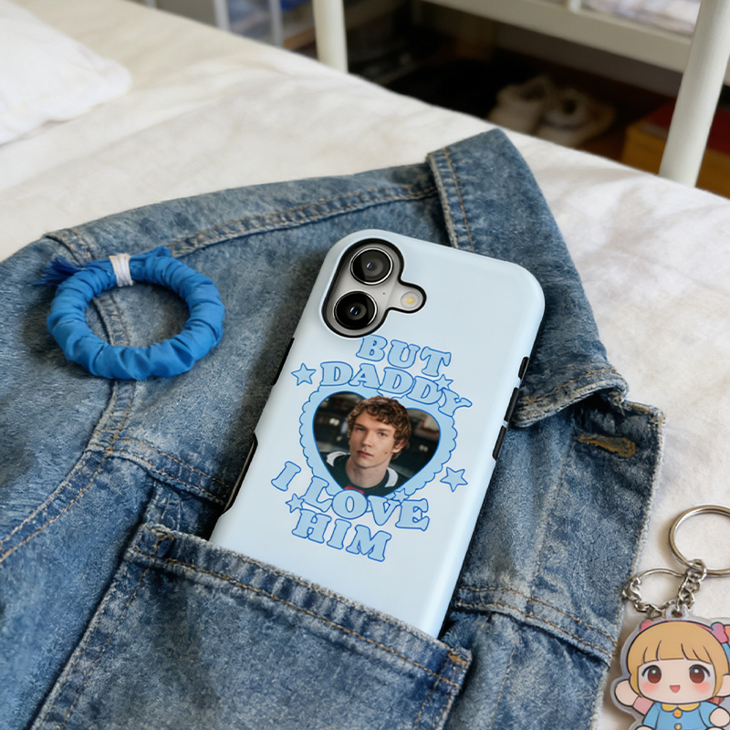 Personalized "But Daddy I Love Him" Hockey Heart Phone Case for Ice Hockey Fandom & Romance Lovers
