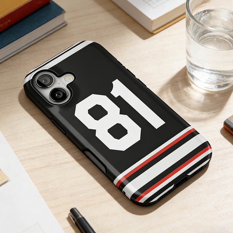 Personalized Ice Hockey Jersey #81 Phone Case Gift for Ice Hockey Enthusiasts and HR Fans