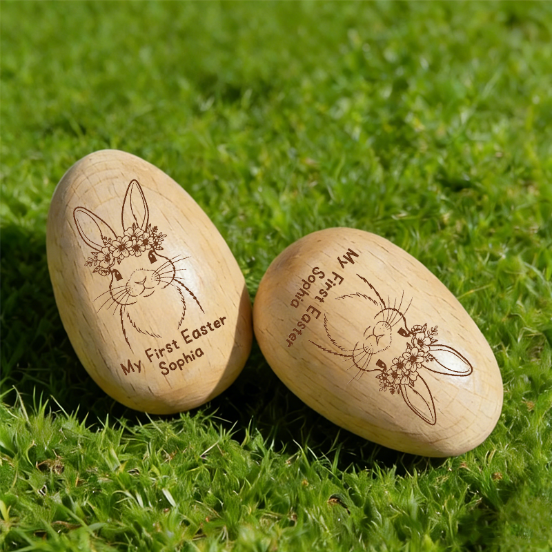 Personalized Wooden Easter Egg My First Easter Kids Easter Gifts Baby First Easter