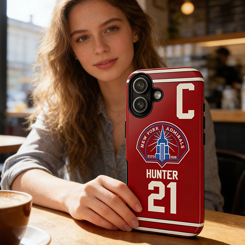 Personalized HR Theme New York Admirals Ice Hockey Phone Case for Ice Hockey Supporters & Enthusiasts
