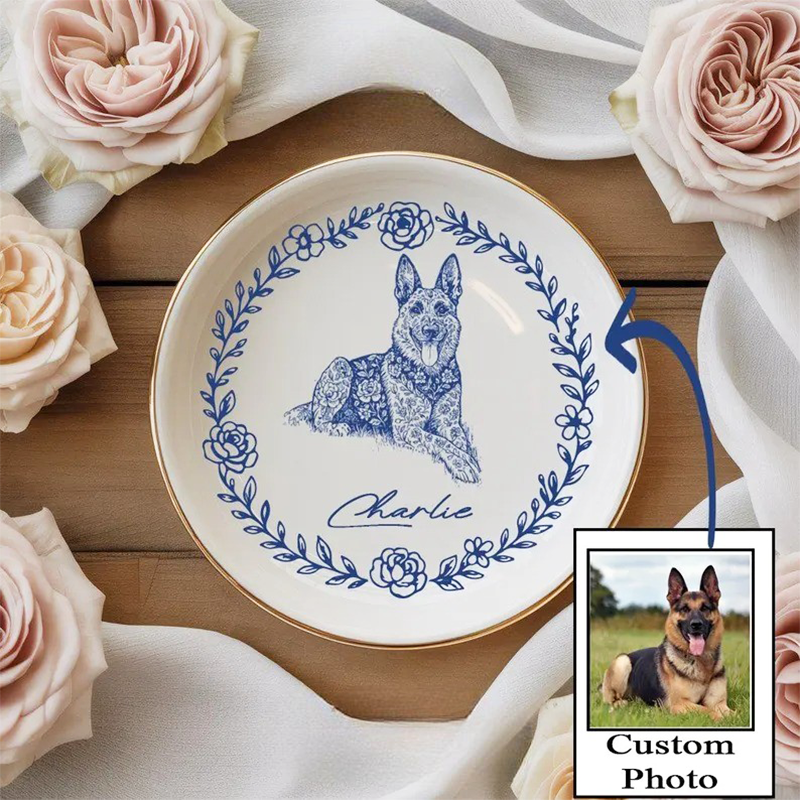 Personalized Photo Ring Dish Personalized Portrait Ceramic Pet Photo Gift Pet Lover Gift