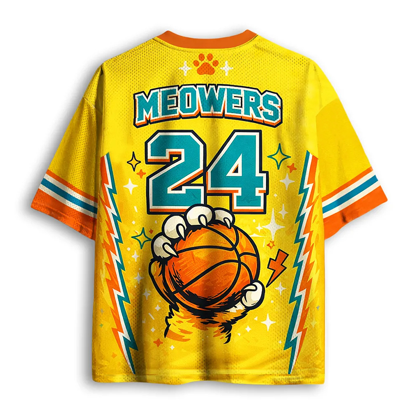 Personalized Funny Cat Basketball Mesh Jersey Custom Name and Number for Pet & Sports Fans