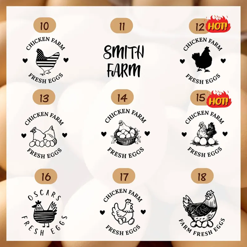 Personalized Egg Stamp Personalised Eggs Stamp Chicken Coop Gifts for Farmer Name Stamp Chicken Egg Stamp Egg Stamp for Farmer