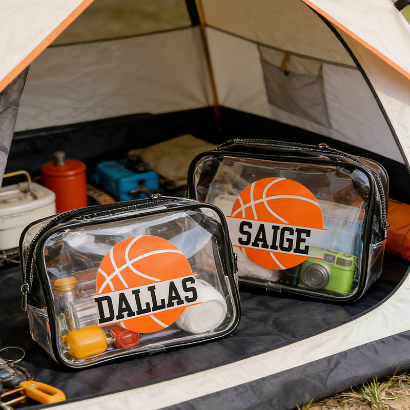 Personalized Clear Basketball Snack Bag with Custom Name for Team Members, Game Day, and Travel