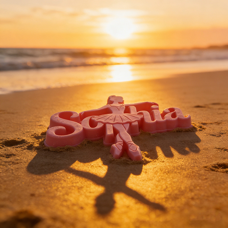 Personalized Multi-color Name 3D Printed Ballet Dancer Sand Mold 2-9 Letters Beach Vacation Essentials Play Birthday Gift for Family Kids