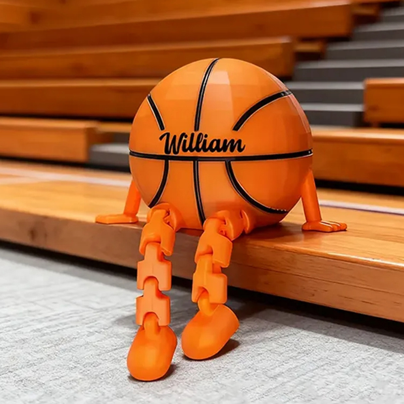 Personalized Basketball Decor with Dangling Legs and Custom Name