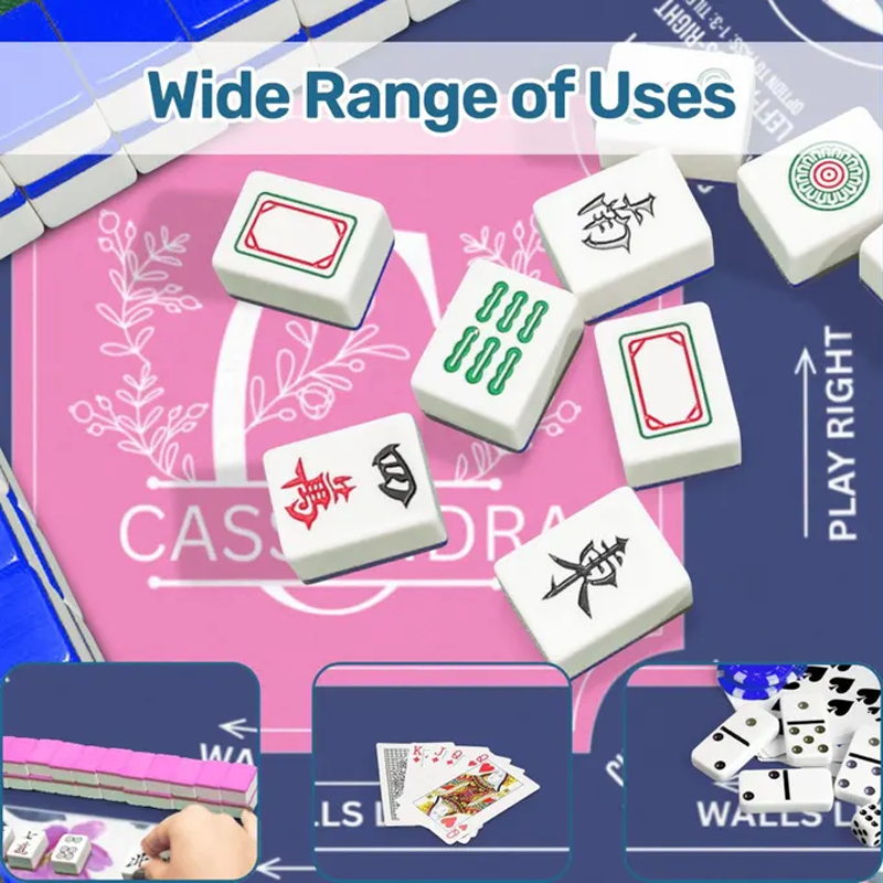 Personalized Monogram Mahjong Mat Custom Name Waterproof Non Slip Elegant Table Protector Gift Mahjong Mat