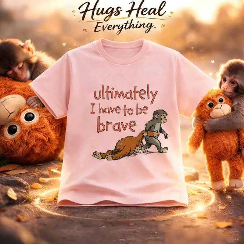 Ultimately I Have Tobe Brdve Soft Cotton Comfort Gift Outfit Punch Monkey Kid T-Shirt