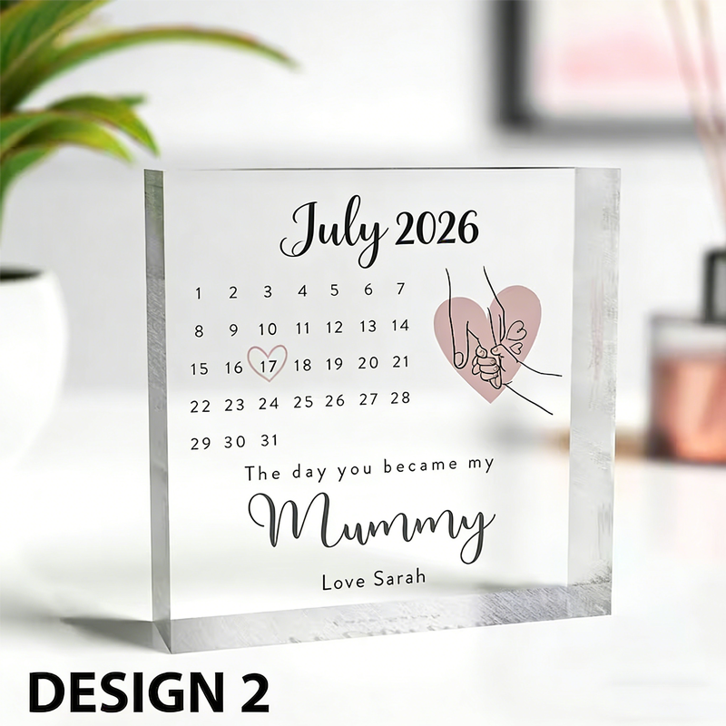 Personalised Day You Became My Mummy Date Heart from Daughter Son Mother's Day Birthday New Mummy Gift First Mother's Day 