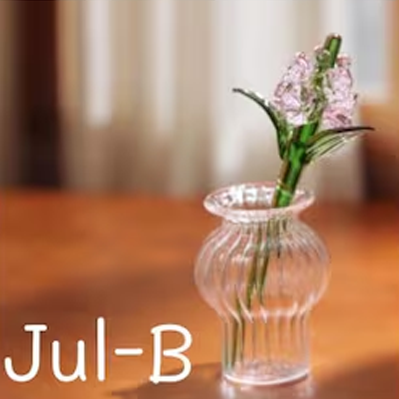 Handmade Pretty Glass Birth Month Flower Snowdrop Rose Larkspur Gift For Mom Family Birth flower Bouquet