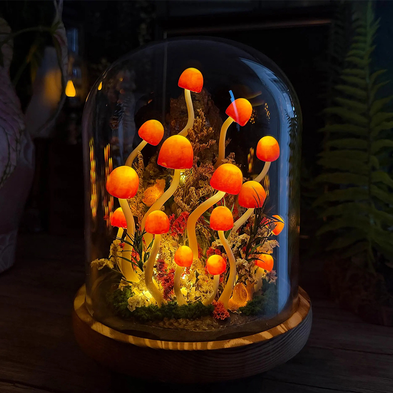 Personalized Enchanted Mushroom Forest Night Light Therapeutic Home Accent for Stress Relief for Meditation & Wellness Lovers