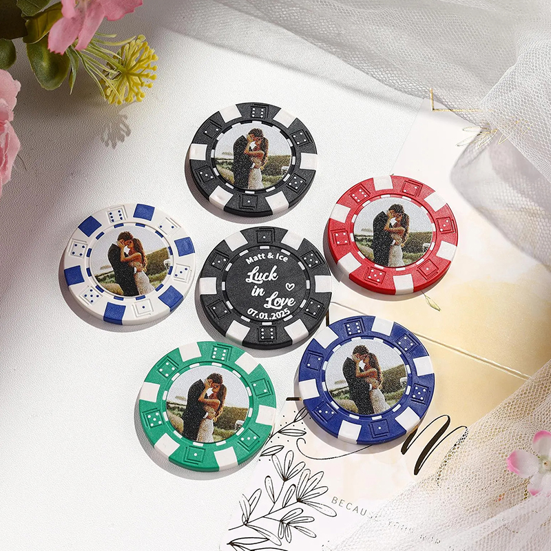Personalized Wedding Poker Chips Set Custom Poker Chips With Photo Engagement Keepsake Drink Tokens Vegas Casino Party Favors Gift