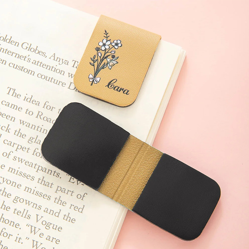 Personalized Birth Flower Magnetic Bookmark Custom Name Page Marker for Book Lovers