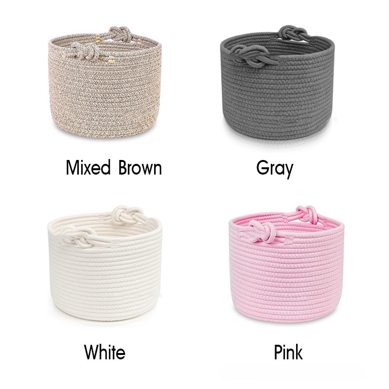 Personalized Cotton Knitted Nursery Basket Baby Shower Gift for Boy or Girl Home Storage Basket