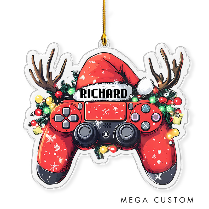 Personalized Reindeer Controller Christmas Ornament 2025 Acrylic Ornament Gamer Christmas Gift Video Game Xmas Gift Geek Christmas Decor