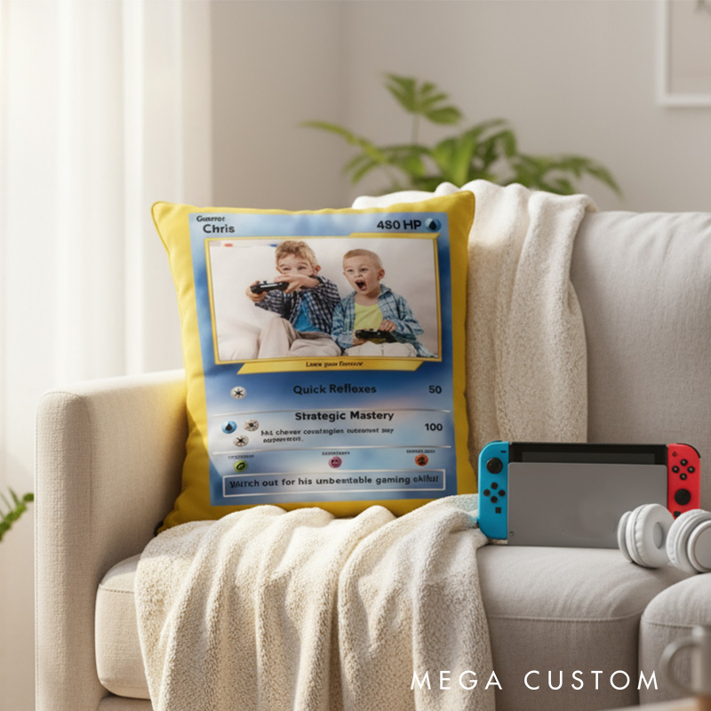 Personalized Classic Game Card Shaped Pillow for Game Lovers  Pillow Christmas Gift for Kids