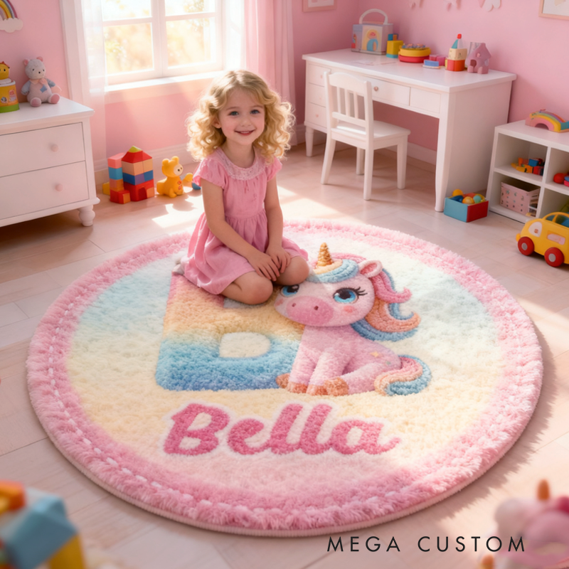 Personalized Cute Pink Initials with Name Christmas Gift for Kids Birthday Gifts