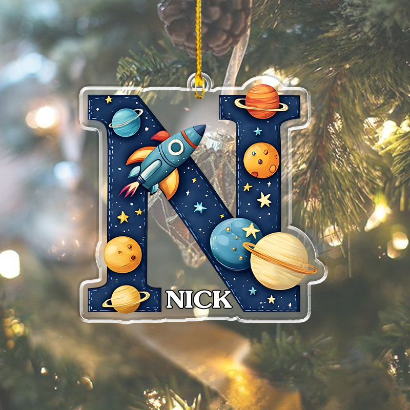 Personalized Space Themed Christmas Ornament Solar Planet Christmas Ornament Astronomicalt Gift for Kid