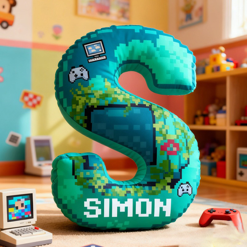 Personalized Pixel Art Gaming Pillow Game-Themed Room Decorations Pillow Kid Pillow for Game Geek Lover