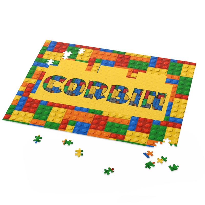 Personalized Building Block Puzzle Custom Name Gift for Kids Building Block Enthusiasts Gift