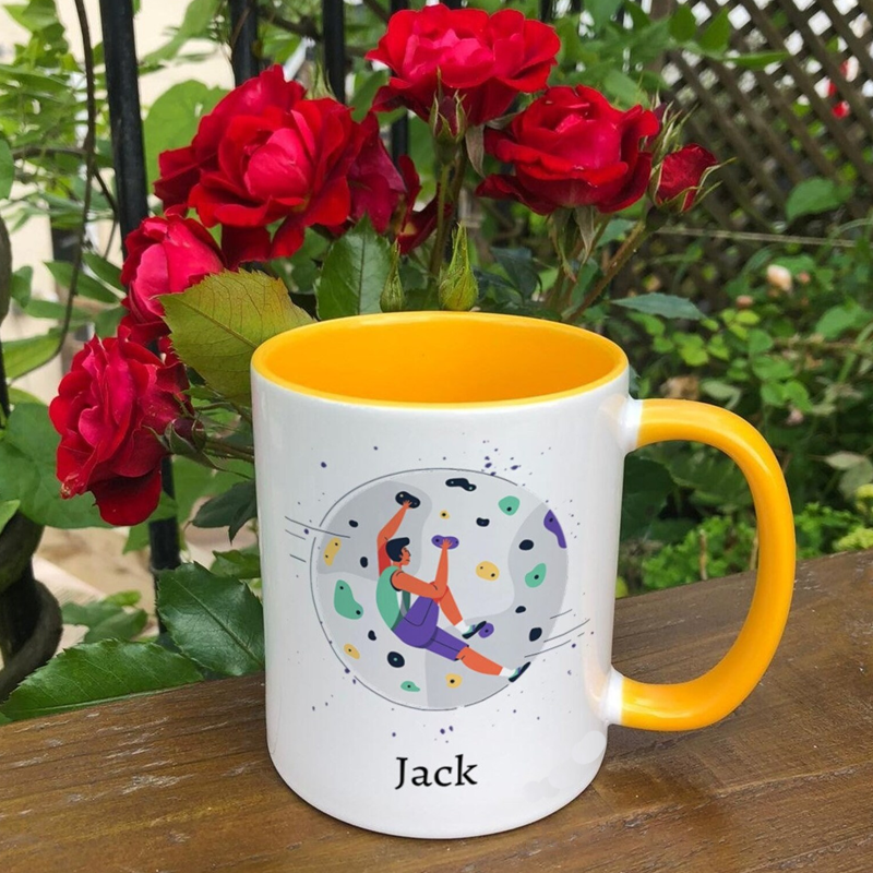 Personalised Rock Climbing Mug Present for Climbing Lovers Gifts for Climbers Hobby Mug Gift Outdoor Adventure Lover