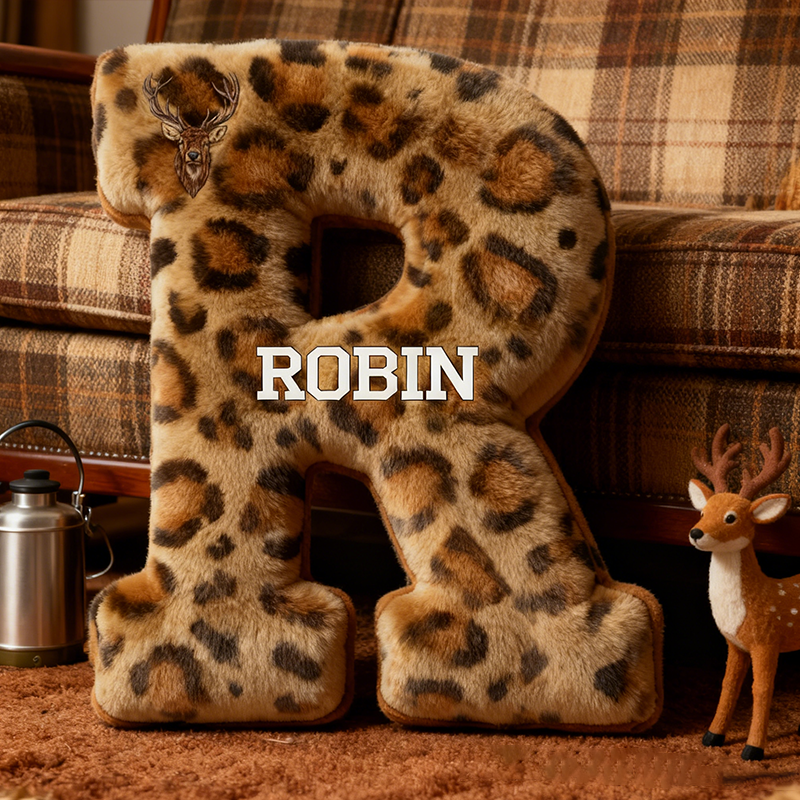 Personalized Custom Hunting Initial Pillow Camo Hunting Letters Pillow Outdoor Hunting Enthusiasts Gift