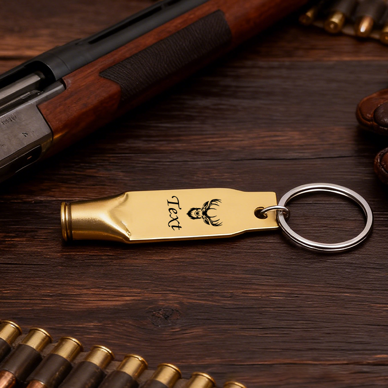 Personalized Bullet Casing Keychain Custom Hunting Keychain Gift for Men Hunting Lover