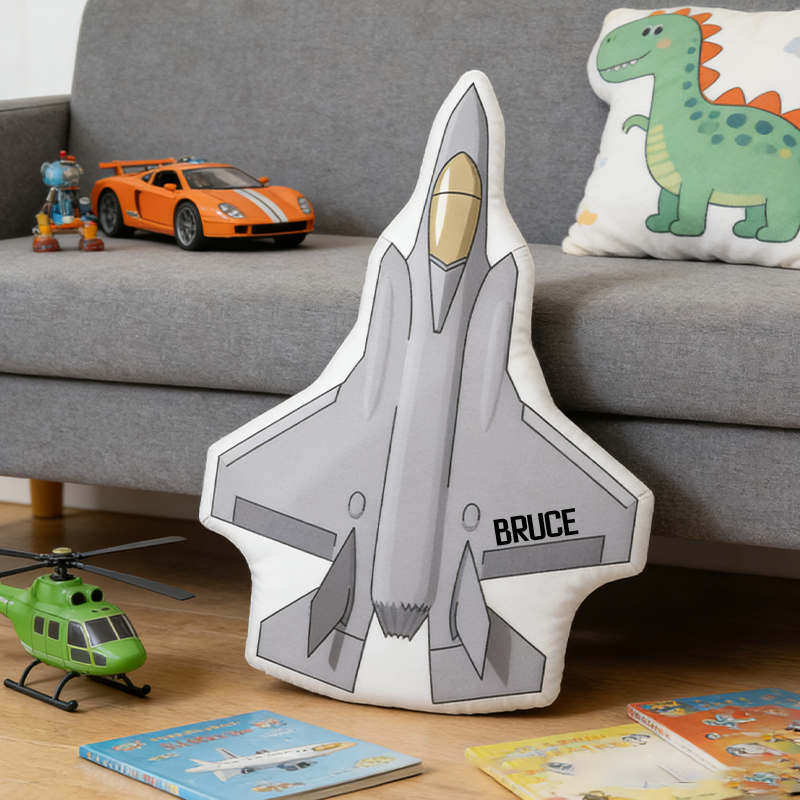 Personalized Custom Jet Plane Pillow for Kids Space Enthusiasts Gift Adventure Lovers Gift for Kids