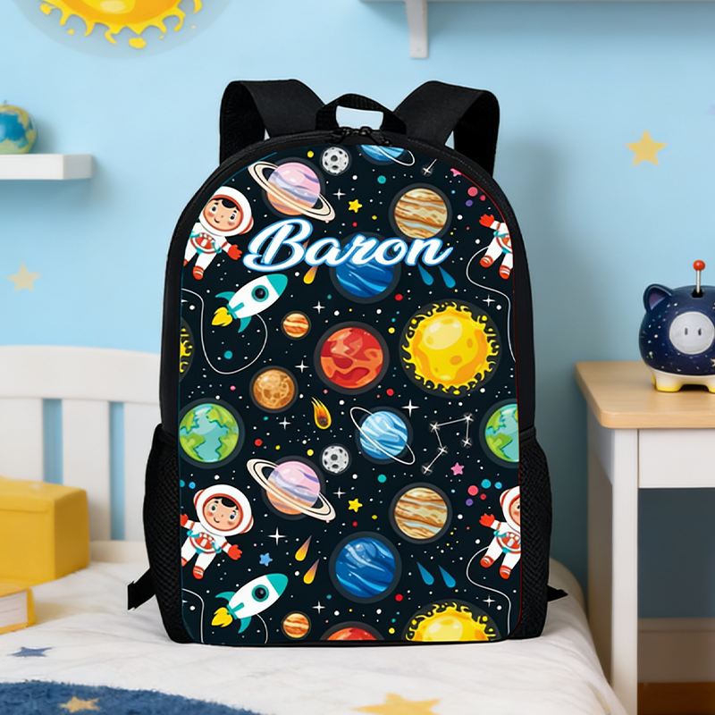 Personalized Outer Space Adventure Backpack for Kids Space Exploration Enthusiasts Backpack Custom Name Gift for Kid
