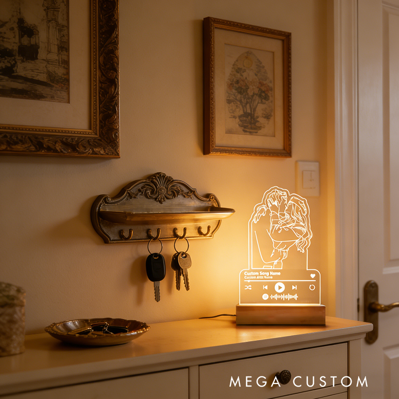 Personalized Night Light Custom Couple Gift, Custom Music Night Light Memorial Photo Music Album Cover Night Light Valentines Day Gifts