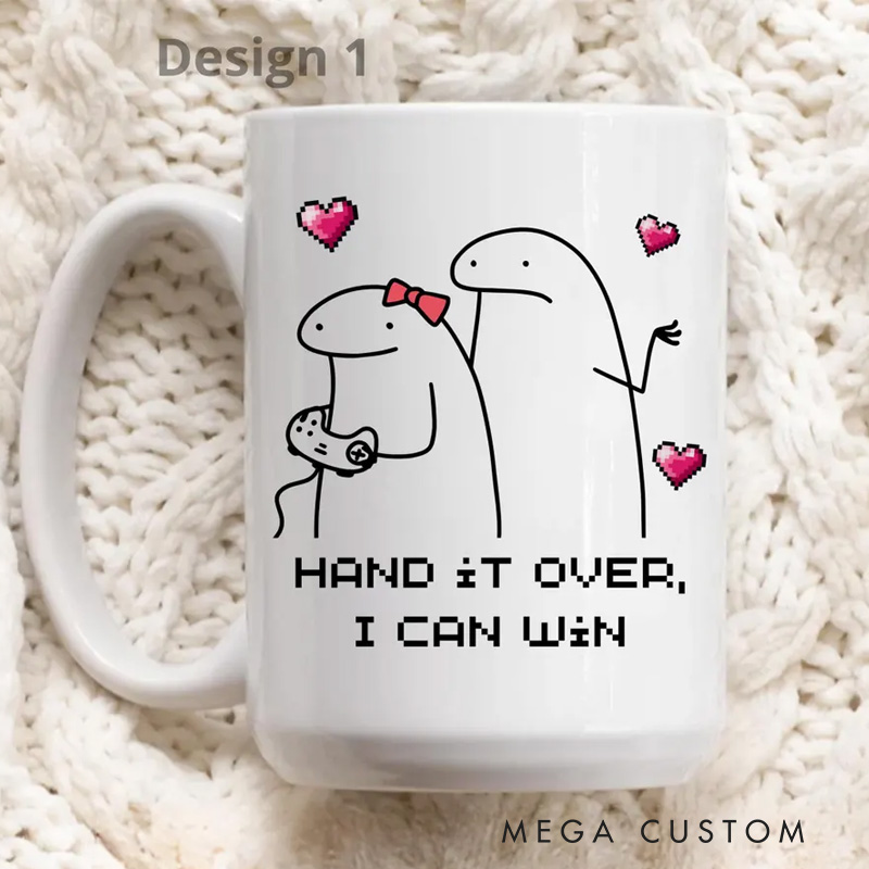 Personalized Funny Casual Gamer Couple Gift Retro Gaming Coffee Cups Matching Video Game Mugs Mr & Mrs Mug for Game Lovers Couples