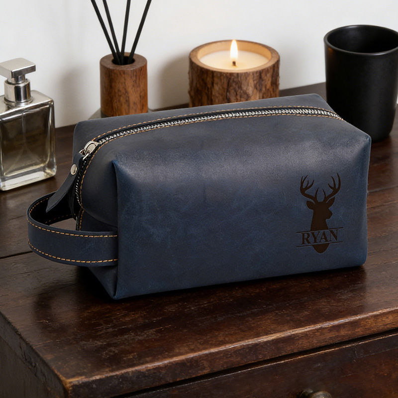 Personalized Name Deer Hunting Toiletry Bag Custom Hunter Dopp Kits for Deer Hunter Dad Husband Father Gift
