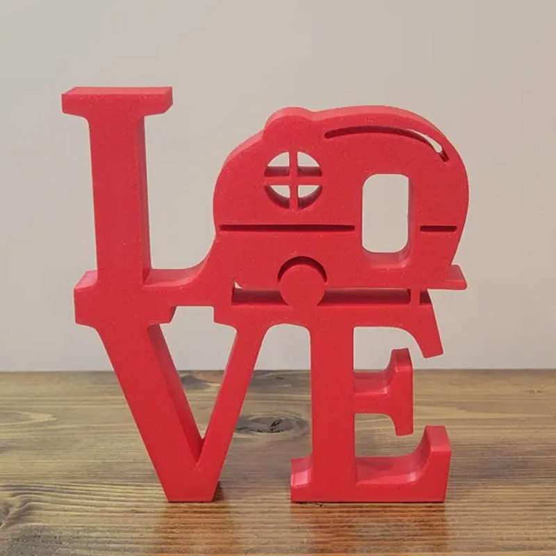 Personalized 3D Printed Camper Love Sculpture Camping Decor Sign Gifts for Campers Rv Gift Ideas